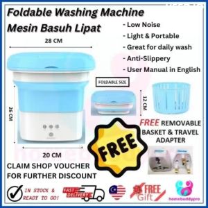HomeBuddyPro Compact Foldable Washing Machine with Spin Dry Feature - Portable & Quiet Home Cleaning Solution