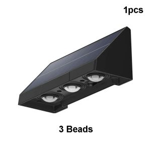 Solar Wall Lights 1/2/3 LED Lenses Fence Lights Solar Powered Waterproof Exterior House Number Lighting for Patio Balcony Sign