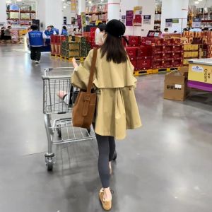 Cape Collar Khaki Casual Coat