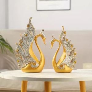 Home Decoration Gift Couple Swan Statue Resin Ornament Wedding Gift Home Improvement Desktop Decoration Ornament Housewarming Gift Mothers Day Decoration Handicraft
