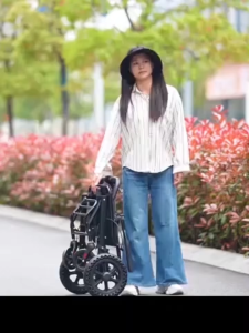 Lightweight Foldable Wheelchair with Flip-Up Armrests 12" Honeycomb Rear Wheelchair & Back Storage Bag – Portable Self Push Wheel Chair for Elderly (100kg Capacity) Indoor/Outdoor Use