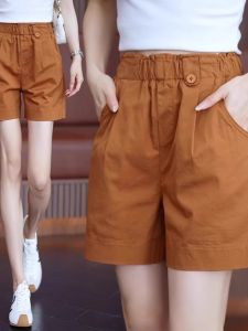 กางเกงขาสั้นทรงหลวมเอวยางยืดสำหรับผู้หญิงในช่วงฤดูร้อนปี 2025 กางเกงขายาวทรงหลวมสบาย ๆ ทรงเข้ารูป ทรงหลวม ทรงตรง