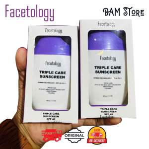 FACETOLOGY TripleCare Sunscreen SPF 40 PA+++ SPF ASLI DI UJI INVIVO INVITRO Sunscreen Wajah BAM Store