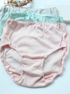 Pure Cotton Underwear Womens Thin High Waist Bread Pants Anti-Allergy Breathable Comfortable Briefs Simple Natural Style