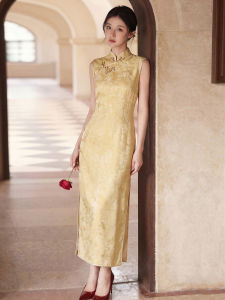 Sleeveless New Chinese Style Silk Cheongsam for Summer
