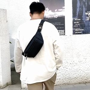 MENSPE กระเป๋าหน้าอกของผู้ชายกระเป๋าเอวความจุขนาดใหญ่กระเป๋าสะพายไหล่สวมใส่ได้สะดวกเข็มขัดสะโพกข้ามร่างกายกระเป๋ากระเป๋าคน ที่หน้าอกกระเป๋าข้างมีช่องเสียบหูฟัง