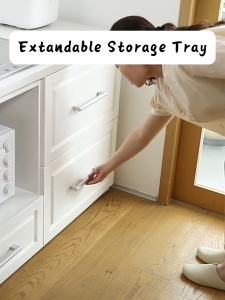 Carbon Steel Extendable Spice Rack Storage Tray under Kitchen Cabinet Shelf Standing Slide Type Organizer