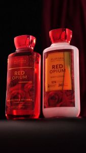 SLAVINA Bundle 2IN1 Red Opium (Body Lotion + Shower Gel) by Nagita Slavina – Handbody Whitening Body Lotion Tone Up Sabun Mandi Cair Wangi Parfum Tahan Lama Body Care Pemutih Badan Lembut Melembabkan Kulit