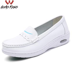 New Womens Nurse Shoes Breathable Soft Bottom Air Cushion Thick Heel White Sneakers Medical Work Shoes Stand Long Time Comfortable