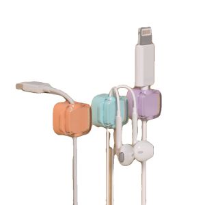 Plastic Bedside Cabinet Magnetic Wire Organizer Desktop Mobile Phone Charging Cable Storage Clip Hook for Study