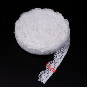 (5Yards/roll) White Cotton Embroidered Lace Net Ribbons Fabric Trim DIY Garment Sewing Handmade Craft Wedding Decor Materials