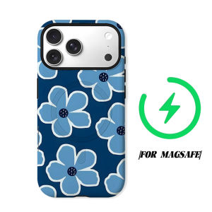 Blue Rose Floral Phone Case for iPhone 18 17 16 15 14 13 12 11 Air Pro Max Plus Double-layer Cover