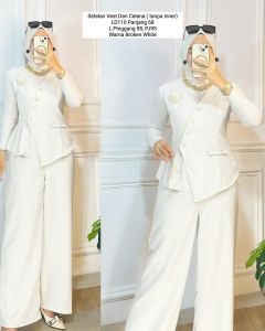 Setelan Wanita Bahan Malorca/Stelan Oneset Knit Wanita Terbaru/Setcel Model Vest Rompi Terpisah