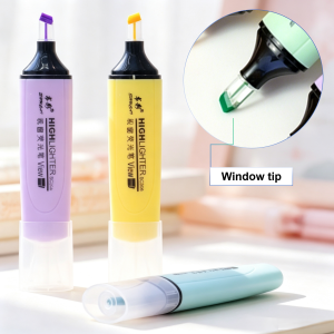 3/6pcs 360° rotating tip Clear View Tip Highlighter pens For students Study School Office Back to School