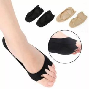 Women Peep Toe Socks Breathable Anti-slip Open Five Toes Socks Toeless Invisible Liner Socks for High Shoes Yoga