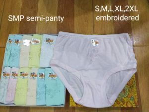 SO-EN ORIGINAL (SMP) SEMI FULL PANTY no garter in legs for adult..assorted print embroid (borda)