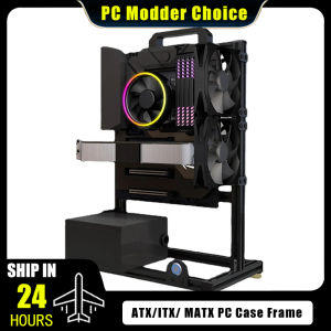 Open Type Computer Case FrameVertical Chassis Shelf DIY Desktop Gaming Gamer PC Cabinet Support  ATX/ ITX / MATX MB