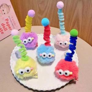 C.three 1 Piece Cute Girl And Child With Plush Funny Hair Clip Soft Cute Hair Accessories Korean Girl Cartoon Princess Hair Accessories 3D Small Hair Clip