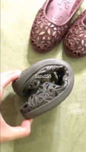 SandSo - 1151 Polos Shoes Sepatu Karet Rubber Wanita Sandal Perempuan Dewasa Jelly Flat Teplek Slip On Slipper Flip Flop Flipper Balet Tapak Sendal Slide Slop Selop Sol Sole Mule Anti Selip Licin Air Rumah Kamar Mandi Pantai Empuk Plain Polos