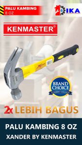 Xander Palu Kambing 8 oz Gagang Fiber - Claw Hammer Cabut Paku