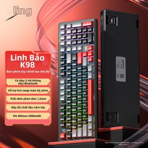 Lingbao | Bàn Phím Cơ Không Dây Bluetooth 3 Chế Độ Cho Game Và Văn Phòng