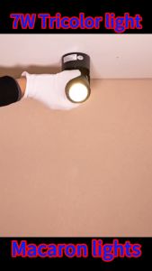 Adjustable Angle LED Macaron Spotlight Stores Shop Mall Ceiling Lamp White Black Green Yellow Hotel Front Desk Fixture