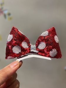 Adorable Shiny Dot 3D Butterfly Knot Hair Clip Childrens Festive Hair Accessories round Hairpin Side Hair Clip Girls Hair Decorations