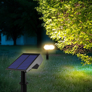 19 LED Solar Spot Lights IP65 Waterproof Outdoor RGB Solar Landscape Lights Brightness Adjustable for Garden Yard Palm Trees