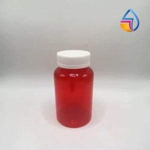 250ml Transparent Red Med Bottle With Push and Turn Cap -CPC