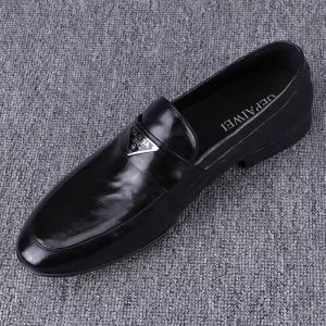Spring 2024 Mens Casual Pure Cowhide Leather Shoes Slim Fit Korean Style Trendy Business Hairdresser Flat Laced Footwear