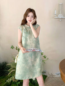 YINLUOYA | Elegant New Chinese Style Sleeveless Vest Dress Womens 2025 Summer Slimming Improved Cheongsam Skirt A-Line Midi Dress