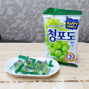 Lotte Snacks Green Grape Peach Flavor Childrens Hard Candy Fruit Sugar 153g Traditional Korean Candy Scenic Universal Use
