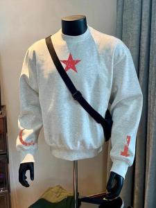 เสื้อสเวตเตอร์คอกลมแขนยาวบุขนแกะ ทรงหลวม แฟชั่นฤดูใบไม้ร่วง/ฤดูหนาว สำหรับผู้ชายและผู้หญิง เสื้อผ้าทำงานสไตล์เกาหลี