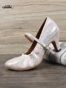 DANBAOLUO | Waltz Graceful Silver Dance Shoes Mid-Heel