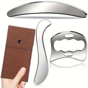 3 in 1 Stainless Steel Gua Sha Massage Tools-Scraping Massage Tools Muscle Scraper Tool for BackArms Derma Edge Massage Tool