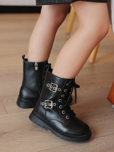 【JESSICASTORE】Girls Boots Kids Shoes Autumn Winter Children Leather Martin Boots #083
