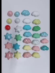 EELHOE | Ceramic Cloud Shape Cabinet Knobs Iridescent Pearl Finish Colorful Drawer Pulls For Kids Room Kitchen Cupboard Dresser Wardrobe