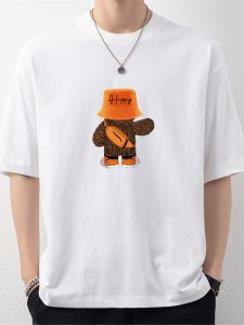 American Style Retro Heavyweight Cotton round Neck Short Sleeve T-Shirt Loose Fit Summer Mens Casual Versatile Trendy Top