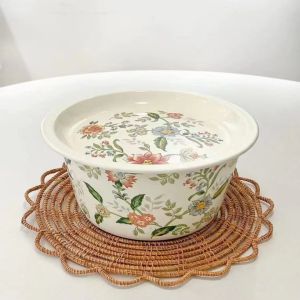 Chai Đựng Thức Ăn Bằng Sứ Dày Có Nắp Đậy Dùng Để Trộn Nhân Bánh Nấu Canh Đựng Thức Ăn Có Thể Đun Sôi Có Nắp Đậy