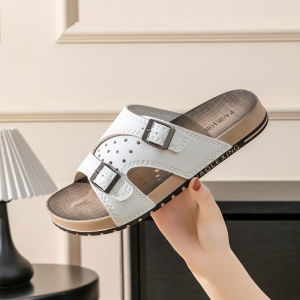 Men Summer Outwear Platform Slippers Fashion Trendy Soft-Soled Non-Slip Breathable High-End Beach Shoes Outdoor Flip Flops