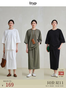 Heavyweight Double Weave Pure Cotton T-Shirt/Round Neck Loose Fit Womens Summer Casual Style Five Sleeve Cotton 100% T-Shirt