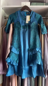 Serba Gamis Anak Muslim Ethica Kagumi Kids 44 Elfa 116 Biru SATEEN JUNIMA Gamis Set Kerudung Premium