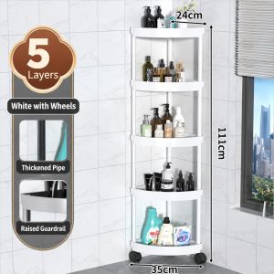 Shower Caddy Corner Shelves Bathroom Shelving Unit Cart with Wheel Plastic Shower Caddy Organizer Shelf for Home Organizer