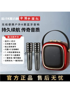 Aihua Family Karaoke Speaker with Microphone Single Double Card U Disk Bluetooth Indoor Outdoor Sound Box Dancing Practice Singing