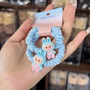 SCRUNCHIE IKAT RAMBUT ANAK 5 PCS /KARET KUCIRAN LABUBU/ KUCIRAN DENGAN BERBGAI KARAKTER BONEKA