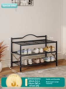 Folding Multi-layered Shoe Rack with Curtain