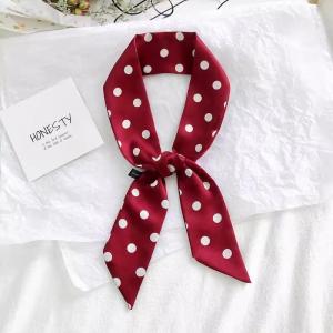 Khăn Choàng Lụa Đỏ Chấm Bi Mùa Hè Cho Nữ Dây Buộc Tóc Dây Buộc Túi Dây Buộc Tóc Phụ Kiện Thời Trang Khăn Choàng Lụa