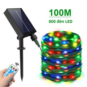 50M/100M Tấm Pin Năng Lượng Mặt Trời LED Dây Đèn Ngoài Trời Cổ Tích Vòng Hoa Chống Nước Chạy Bằng Năng Lượng Mặt Trời Sân Vườn Sân Sau Ngày Lễ Tiệc Giáng Sinh Trang Trí