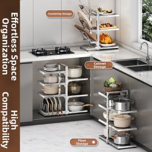 GUANGMANZHI | Adjustable Kitchen Pot Rack Organizer