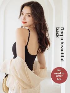 Internet Celebrity Kaka Long U-Shaped Beauty Back Sling Wireless Sports Intimates New Tube Top Bottoming Vest for Female Students